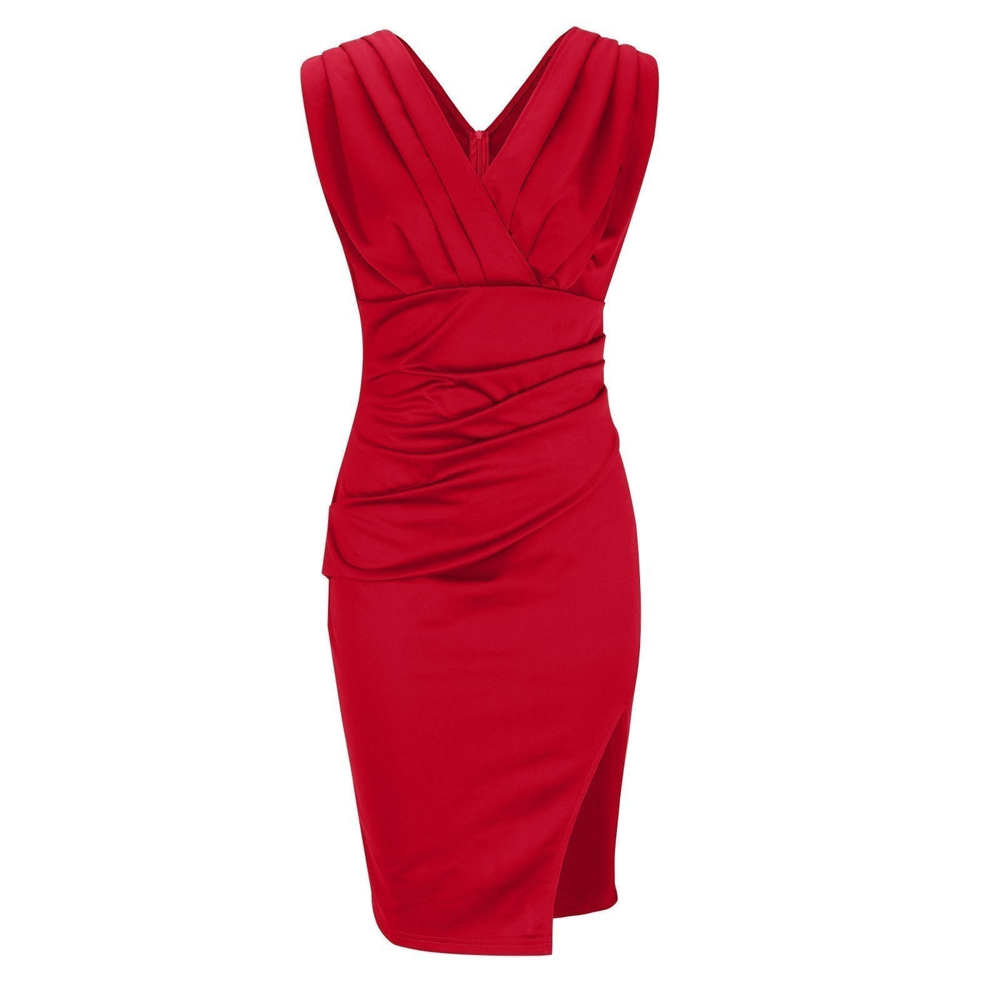 Valeria | Vestido Ajustado con Escote en V y Abertura