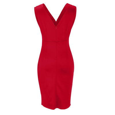 Valeria | Vestido Ajustado con Escote en V y Abertura