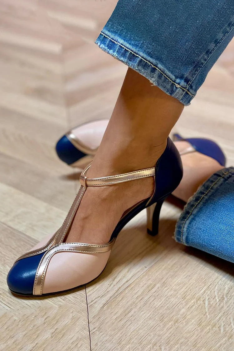 LUCIA | Tacones retro con correa en T