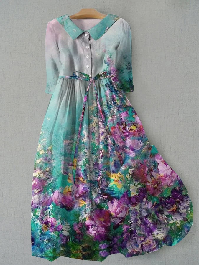 Tessa - Vestido Floral con Cinturón en la Cintura para Mujer