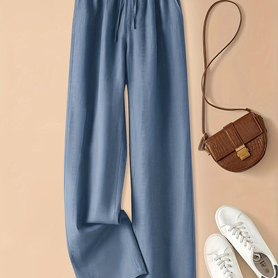 Heather I Pantalones de Pierna Ancha con Cinturilla Ajustable