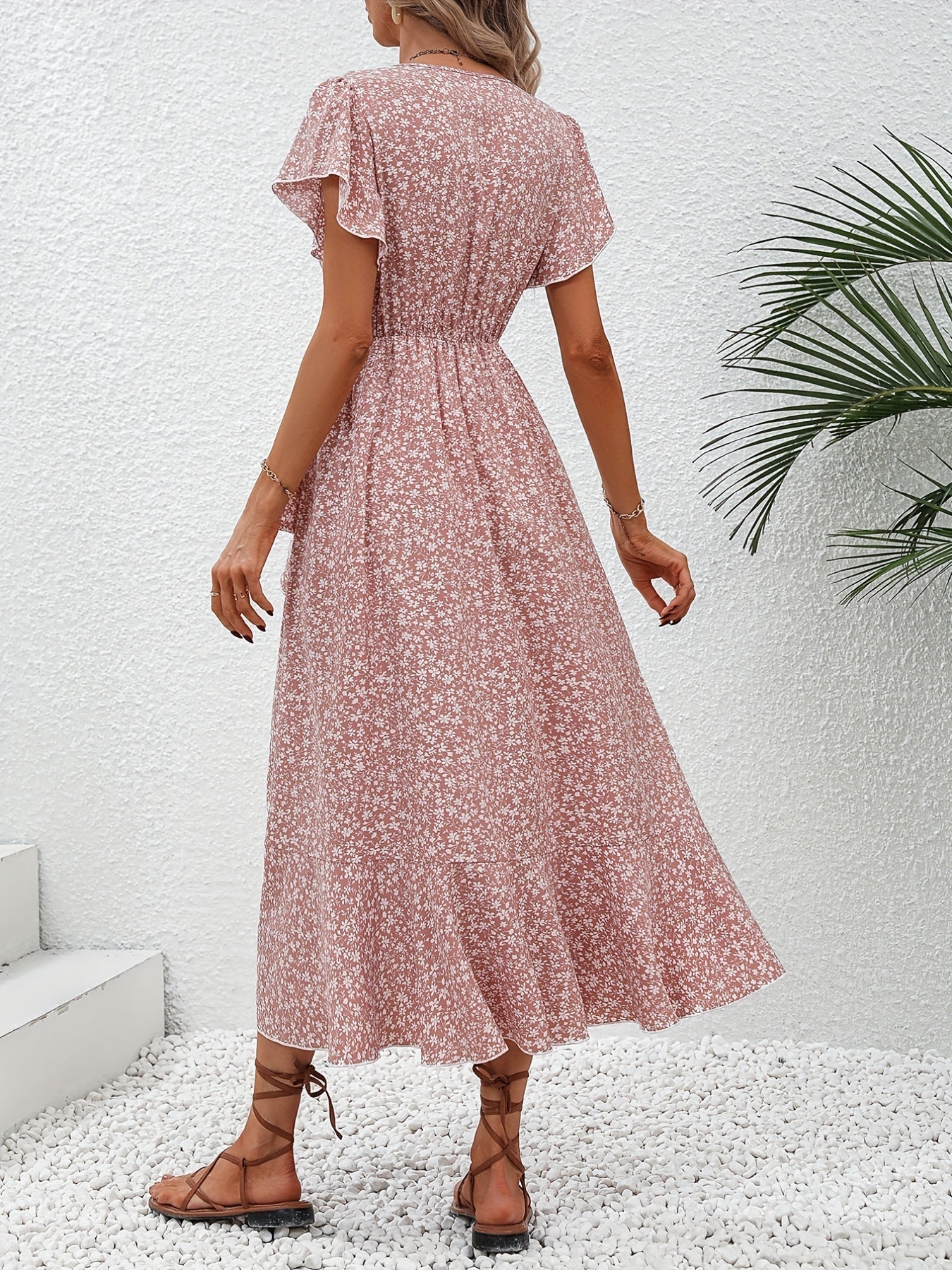 Ellen | Vestido Midi Cruzado con Estampado Floral