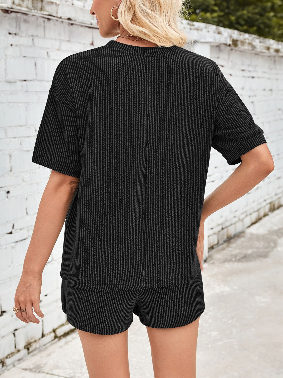 Jinte | Conjunto cómodo de ropa de estar por casa acanalada