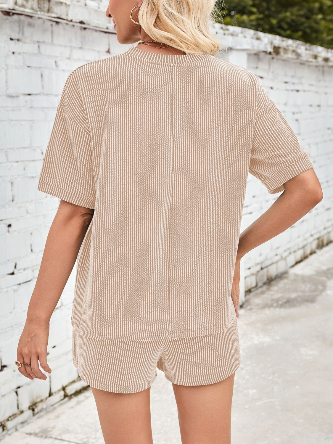 Jinte | Conjunto cómodo de ropa de estar por casa acanalada