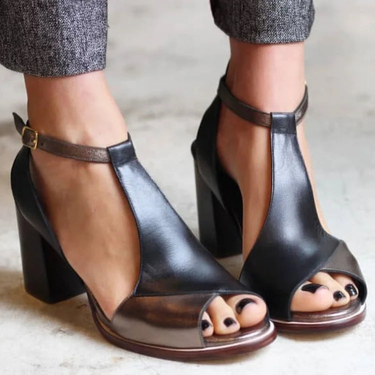 Letizia | sandalias elegantes con tacón bajo