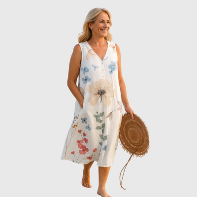 Lucía – Vestido veraniego sin mangas con estampado floral