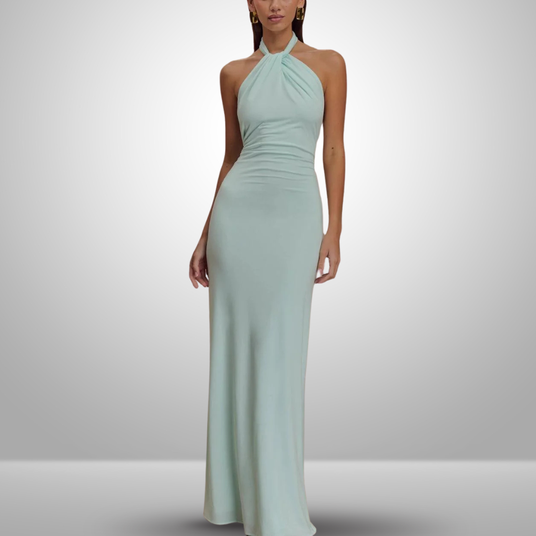 Celestina I Vestido Maxi con Cuello Halter