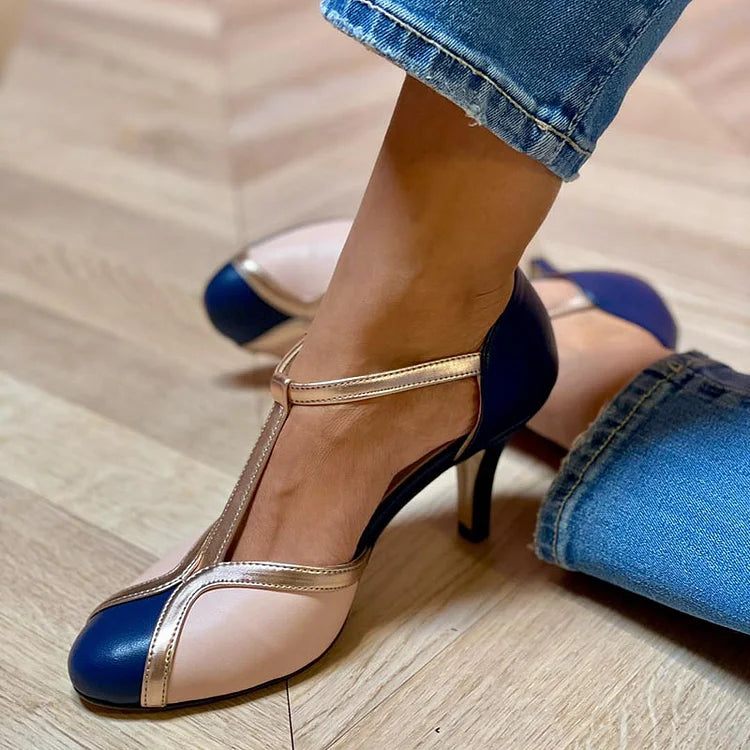 LUCIA | Tacones retro con correa en T