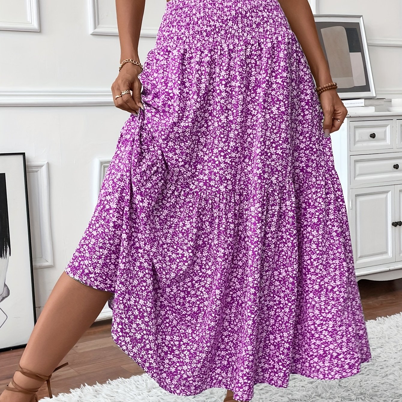 Marnie – Falda Maxi Floral de Volantes