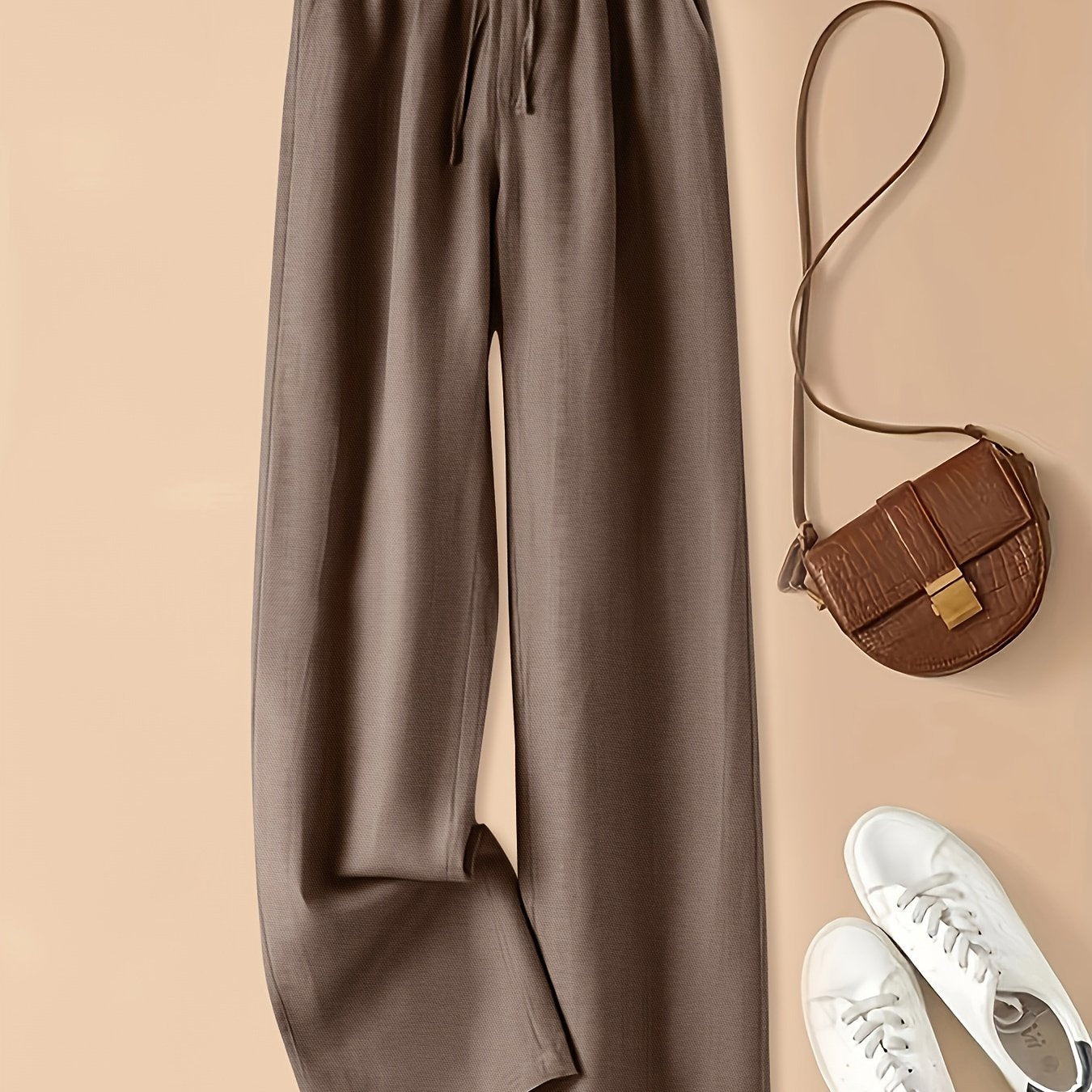Heather I Pantalones de Pierna Ancha con Cinturilla Ajustable