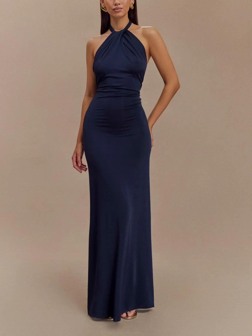 Celestina I Vestido Maxi con Cuello Halter