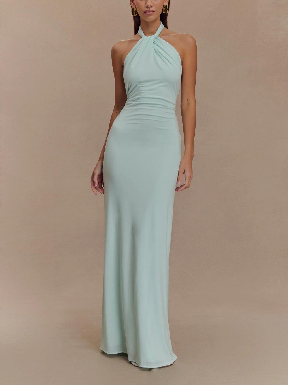 Celestina I Vestido Maxi con Cuello Halter