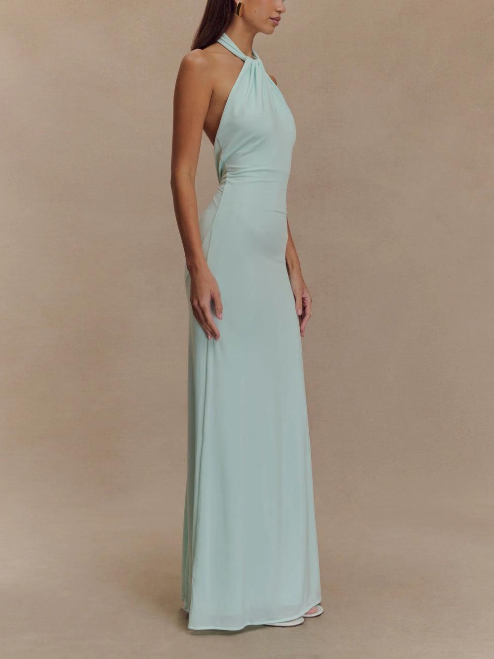 Celestina I Vestido Maxi con Cuello Halter