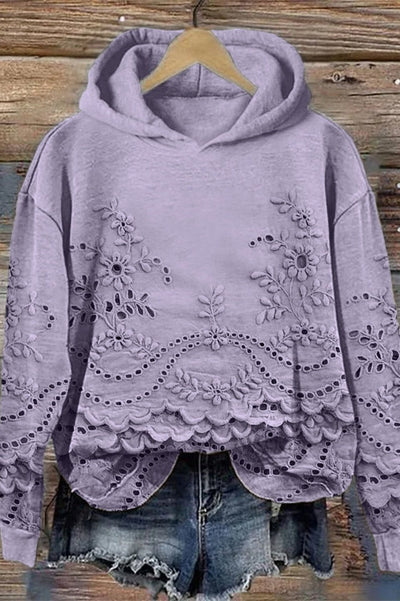 Sudadera con Capucha en Encaje Prato