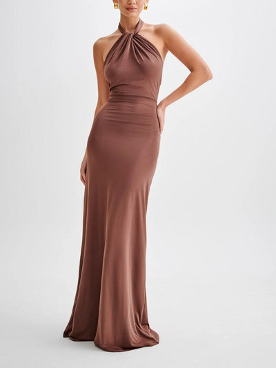 Celestina I Vestido Maxi con Cuello Halter