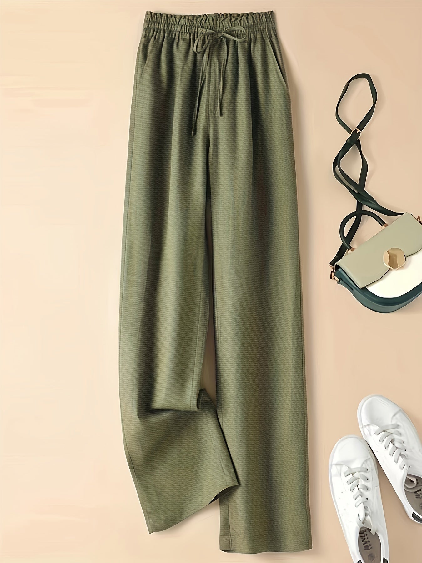 Heather I Pantalones de Pierna Ancha con Cinturilla Ajustable