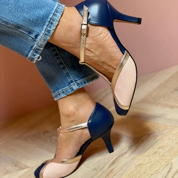 LUCIA | Tacones retro con correa en T