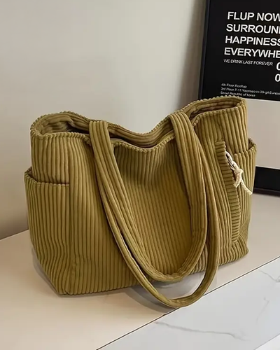 María – Bolso de mano de canalé con detalle de cordón
