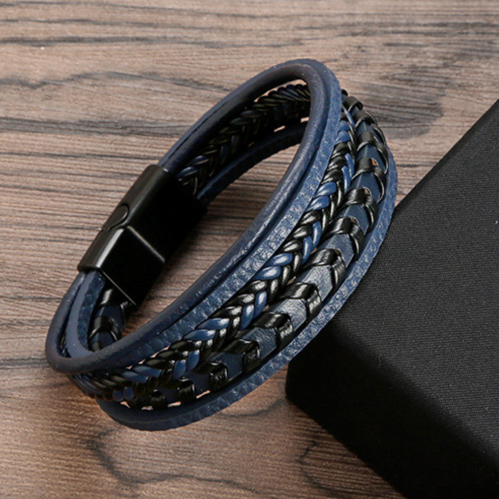 Ragnar Band - Pulsera vikinga trenzada de cuero