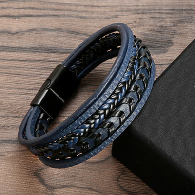Ragnar Band - Pulsera vikinga trenzada de cuero