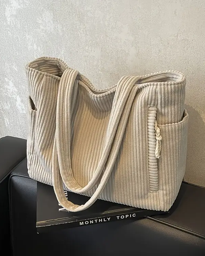 María – Bolso de mano de canalé con detalle de cordón