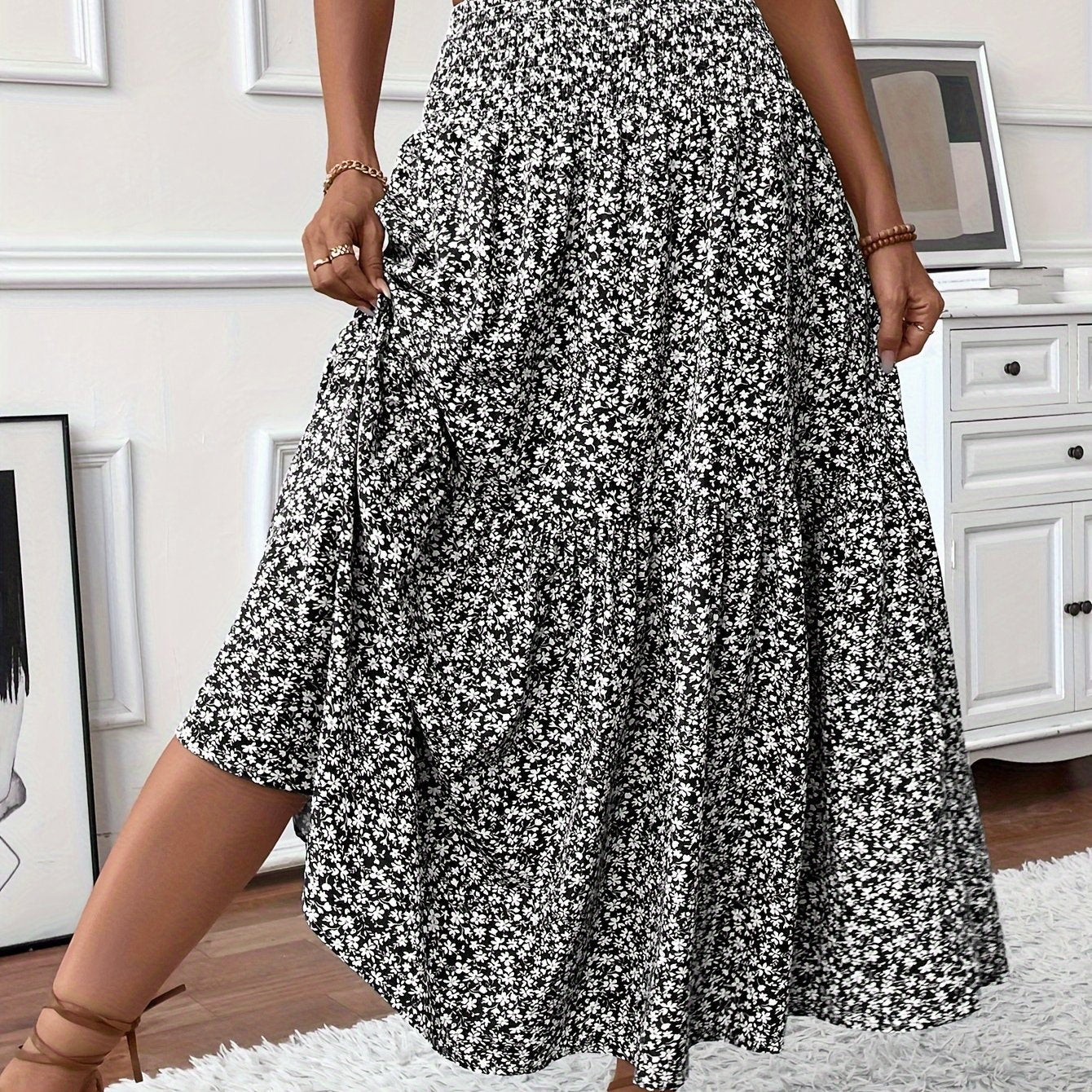 Marnie – Falda Maxi Floral de Volantes