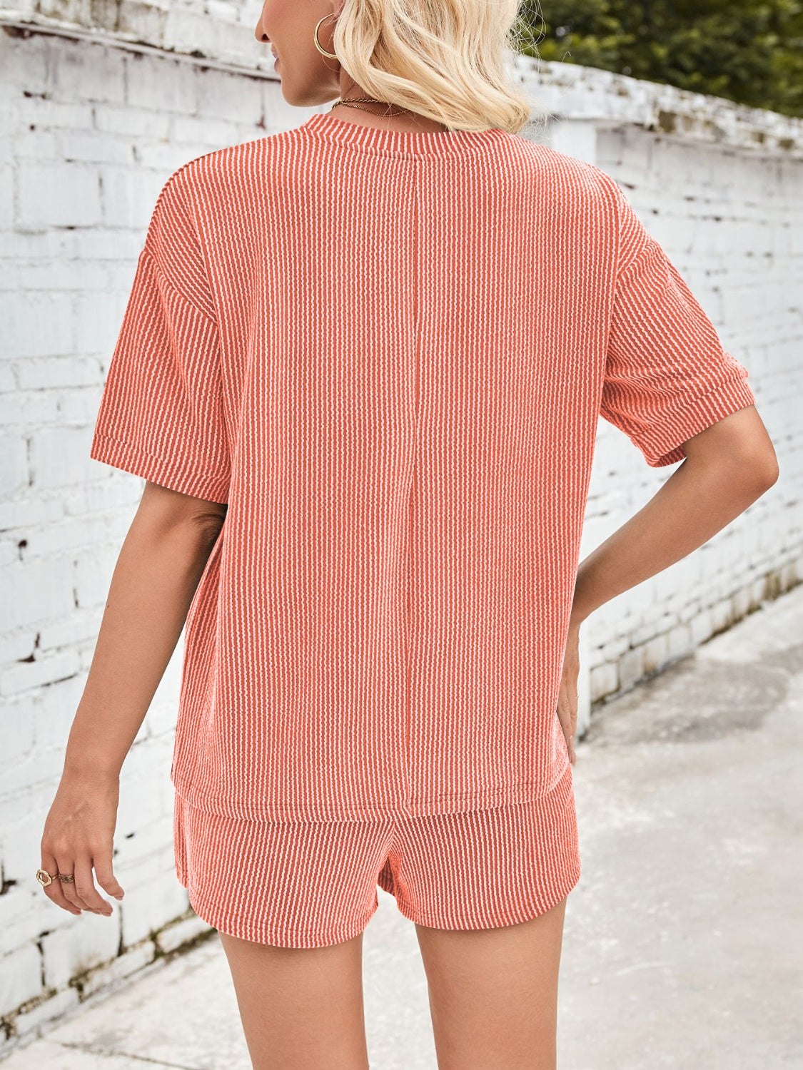 Jinte | Conjunto cómodo de ropa de estar por casa acanalada