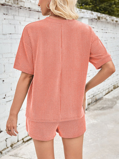 Jinte | Conjunto cómodo de ropa de estar por casa acanalada