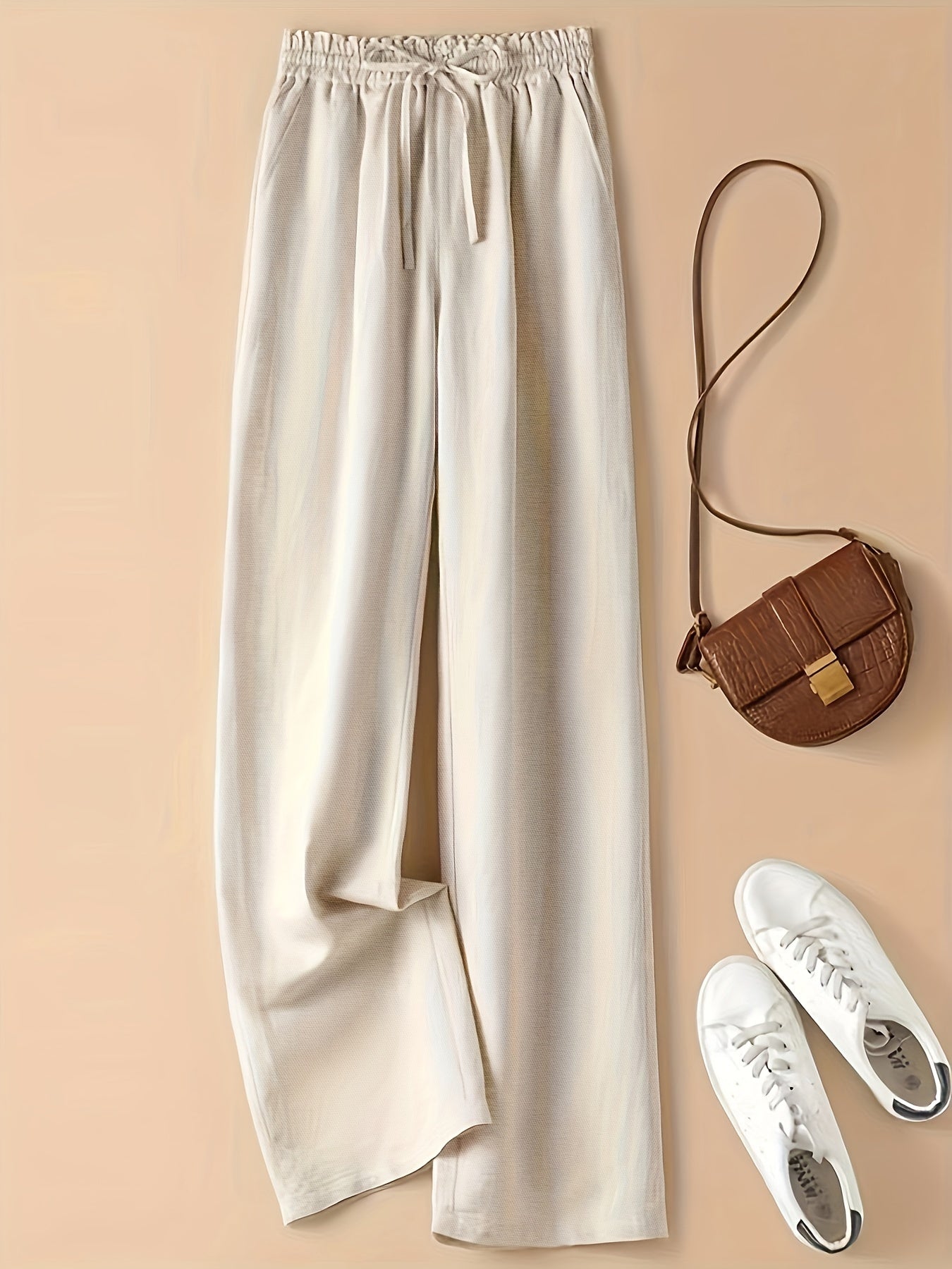Heather I Pantalones de Pierna Ancha con Cinturilla Ajustable