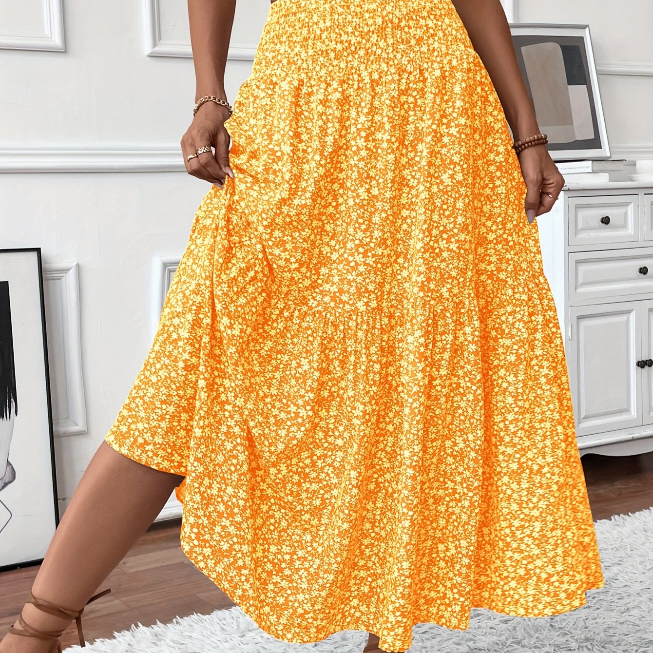Marnie – Falda Maxi Floral de Volantes