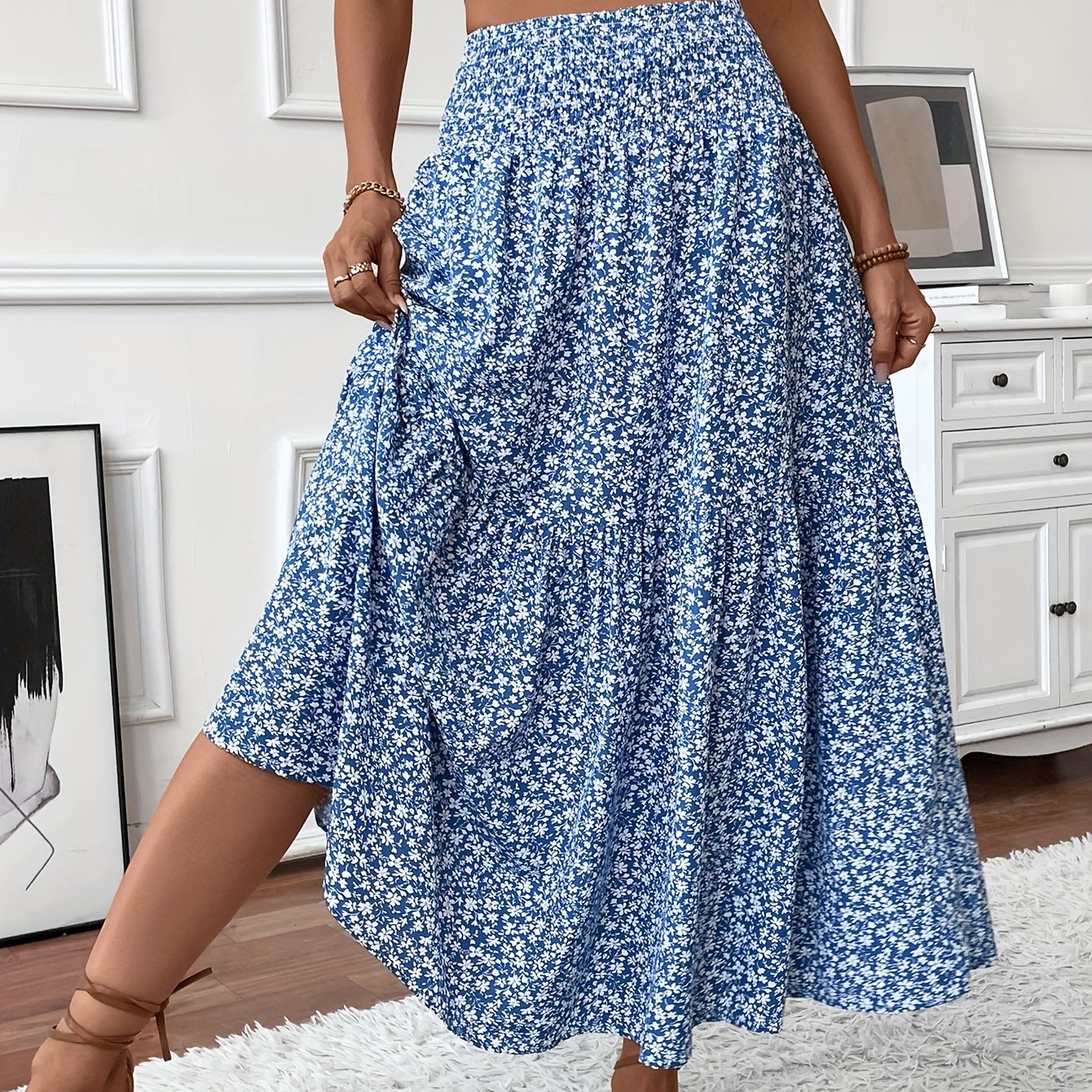 Marnie – Falda Maxi Floral de Volantes