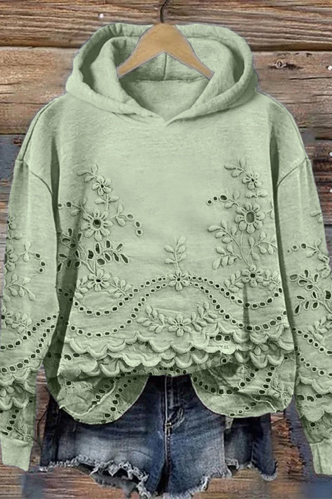 Sudadera con Capucha en Encaje Prato