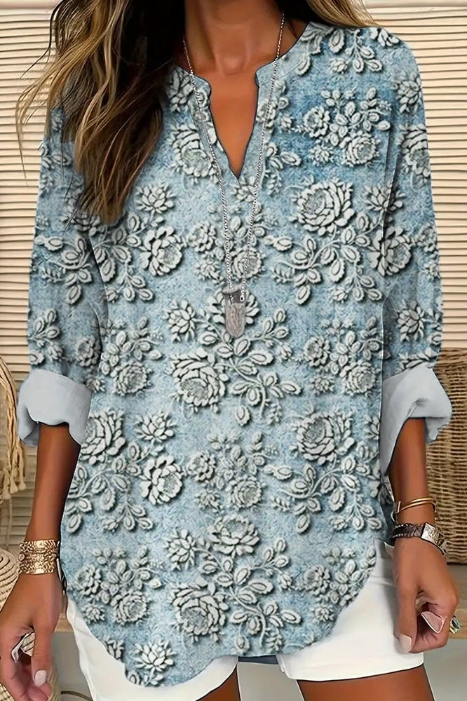 Blusa Flor del Crepúsculo Azul