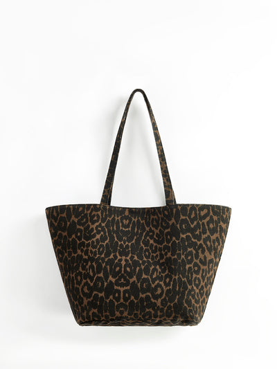 Bolso de hombro con estampado de leopardo