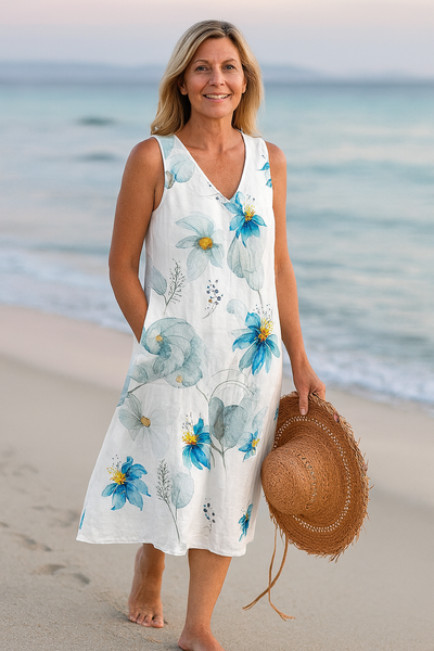 Lucía – Vestido veraniego sin mangas con estampado floral