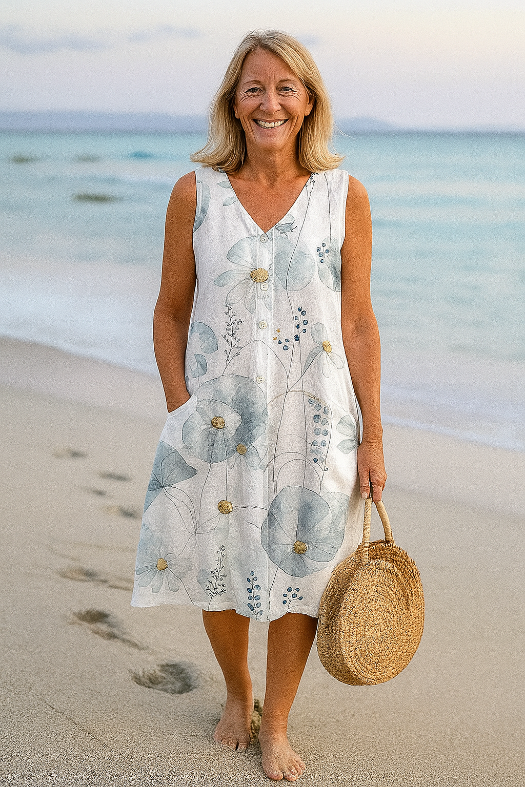 Lucía – Vestido veraniego sin mangas con estampado floral