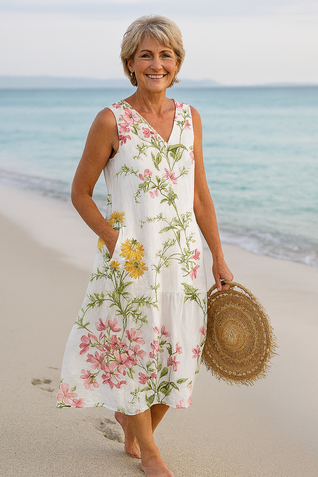Lucía – Vestido veraniego sin mangas con estampado floral