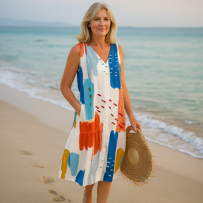 Lucía – Vestido veraniego sin mangas con estampado floral