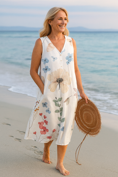 Lucía – Vestido veraniego sin mangas con estampado floral