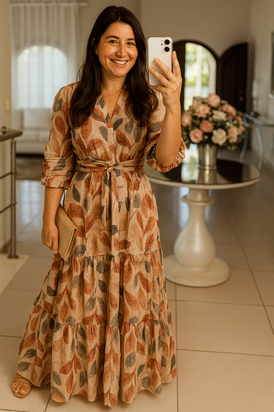 CLAUDIA | Vestido Largo Floral con Ajuste Cómodo para Días Elegantes