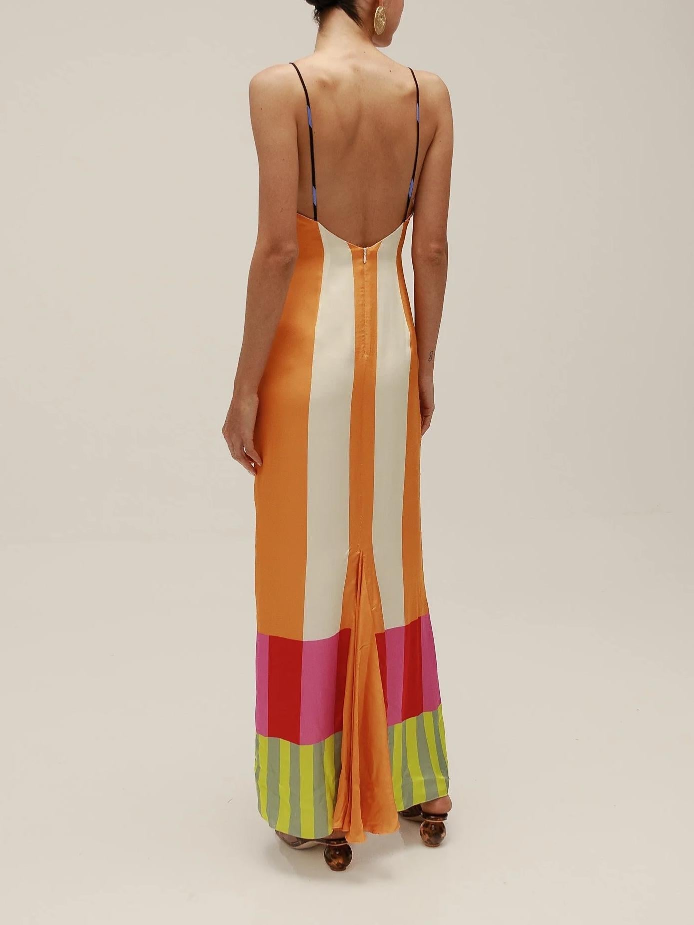 Paloma – Vestido Largo de Rayas Coloridas