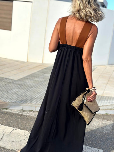 Sienna | Vestido Elegante con Espalda Abierta y Escote Cruzado con Estilo
