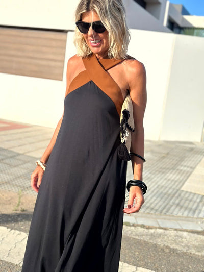 Sienna | Vestido Elegante con Espalda Abierta y Escote Cruzado con Estilo