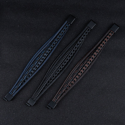 Ragnar Band - Pulsera vikinga trenzada de cuero