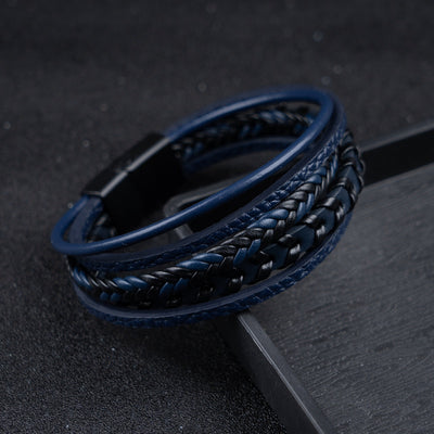 Ragnar Band - Pulsera vikinga trenzada de cuero
