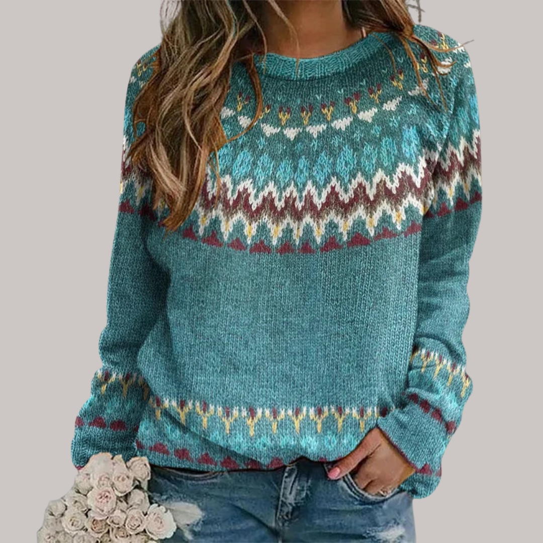 Lucía™ – Sudadera cómoda con estampado retro de olas