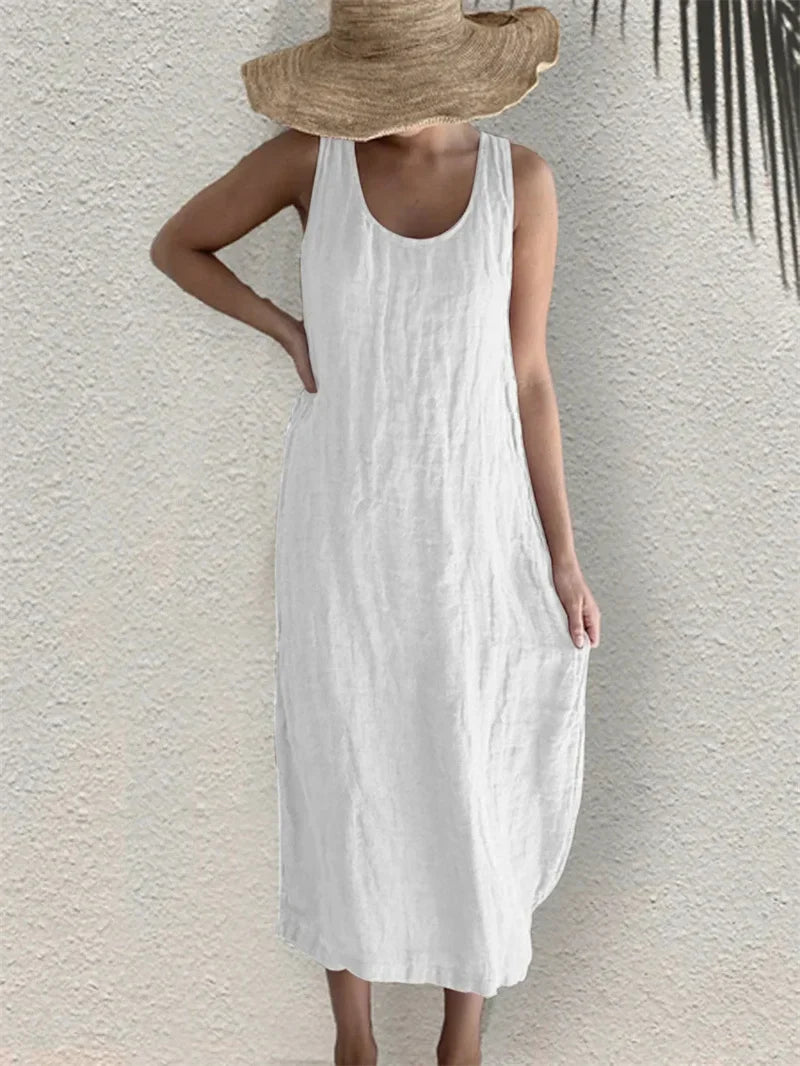 Valentina – Vestido de verano con look de lino