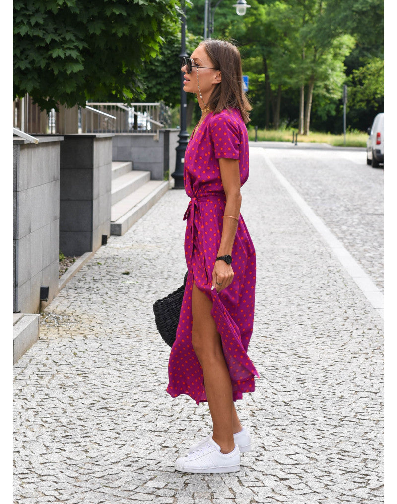 Alina I | Vestido midi cruzado floral