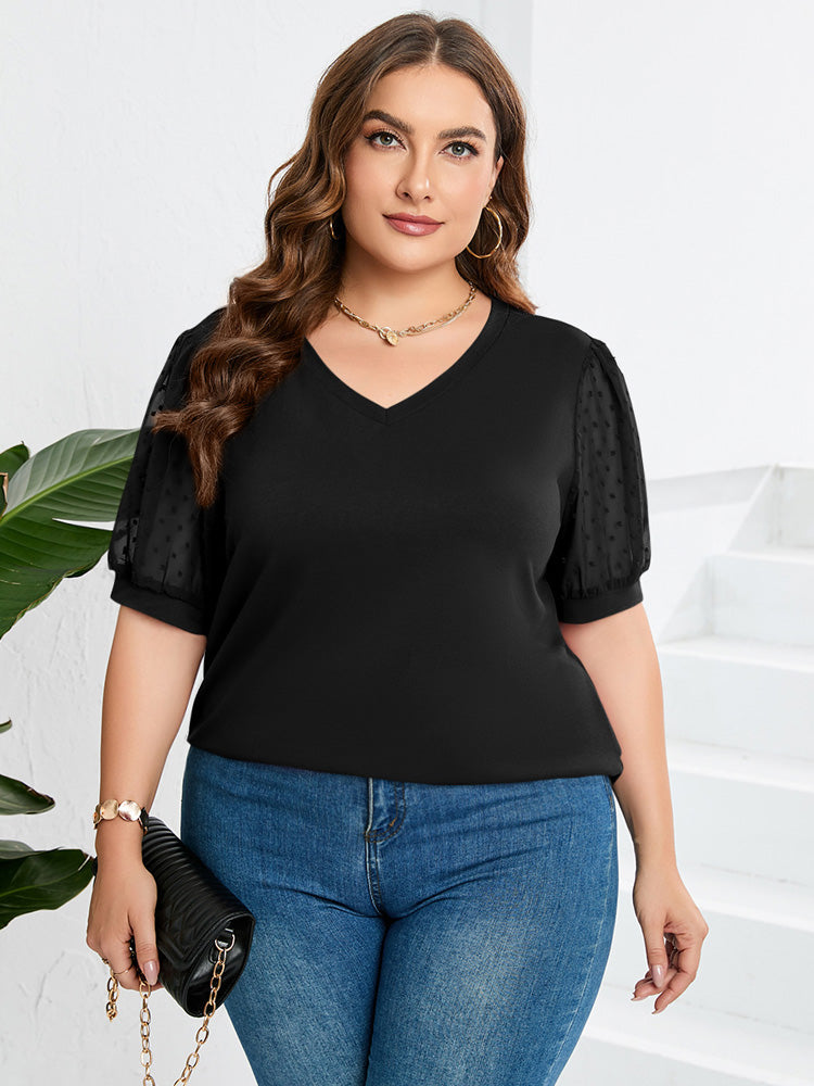 Rema I | Top de manga transparente con escote en V