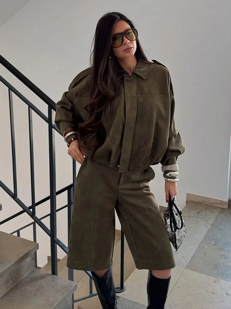 Giada | Chaqueta Oversize de Piel de Gamuza